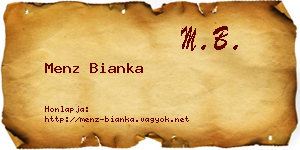 Menz Bianka névjegykártya